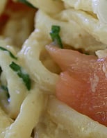 Creamy smoked salmon fettuccine