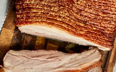 Crisp pork rasher slab
